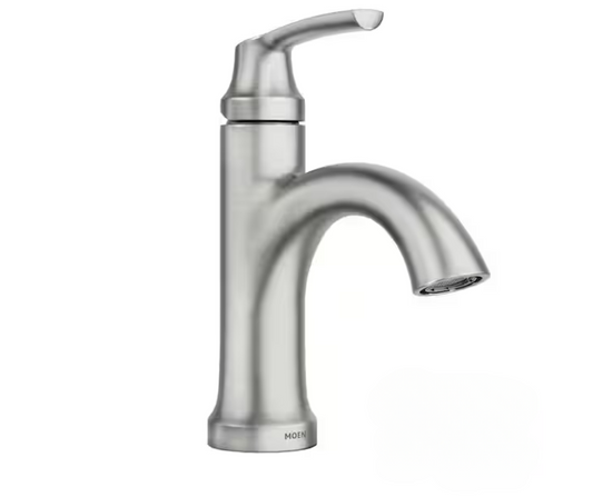 MOEN Wellton 4 in. Centerset Single Handle Bathroom Faucet in Spot Resist Brushed Nickel