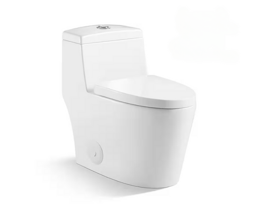 Kingsman Hardware Mona Max 1-Piece 1.2/1.6 GPF Dual Flush Elongated Toilet in Pure White Seat Included