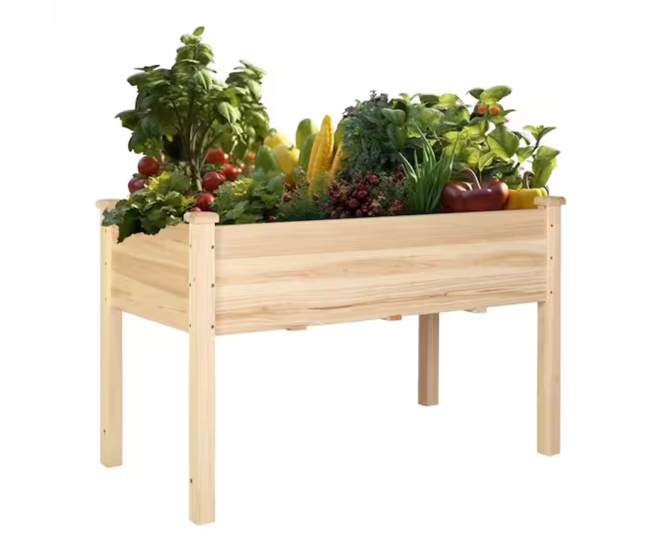 VEIKOUS 47 in. x 23 in. x 30 in. Wooden Raised Garden Bed with Liner