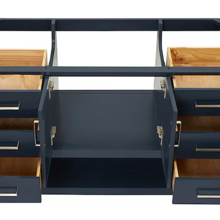(V) Ariel Magnolia 54" Midnight Blue Bathroom Vanity Base Cabinet without Top