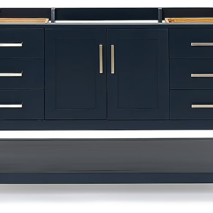 (V) Ariel Magnolia 54" Midnight Blue Bathroom Vanity Base Cabinet without Top