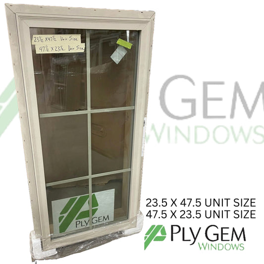 Ply Gem Window 23.5 X 47.5 Unit Size/ 47.5 X 23.5 Unit Size