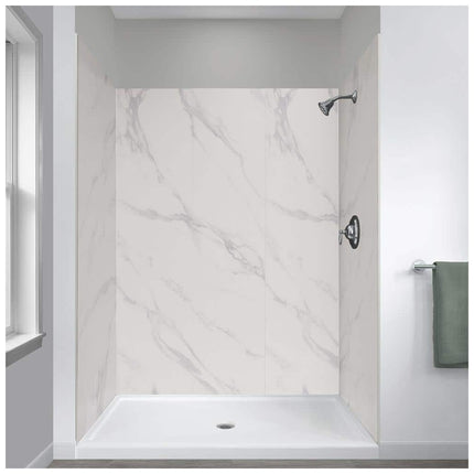 CRAFT + MAIN 48 in. L x 34 in. W x 4 in. H Single Threshold Alcove Shower Pan with Center Drain in White 4834C-W