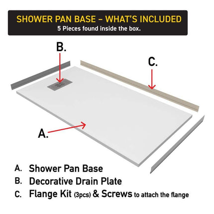 CASTICO 32 x 60x84 in. Solid Composite Stone Alcove Shower Insert Wall and Base Combo Kit, Nickel Door, Niche and Drain - Reversible CSBNB3260WHSLSL