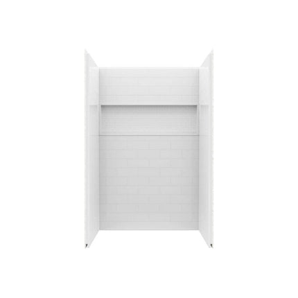 Bootz Industries NexTile 60 in. W x 36 in. D x 74 in. H 4-Piece Direct-to-Stud Composite Alcove Shower Wall Surround in White Z041-6400-00