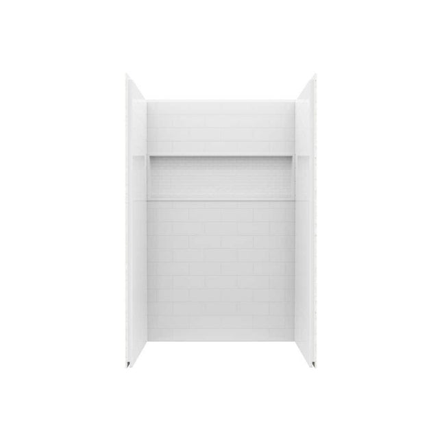 Bootz Industries NexTile 60 in. W x 36 in. D x 74 in. H 4-Piece Direct-to-Stud Composite Alcove Shower Wall Surround in White Z041-6400-00