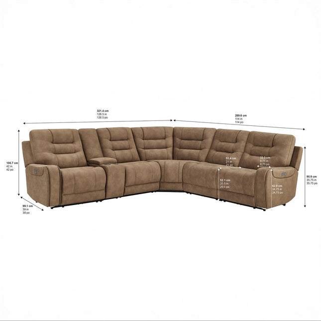 Barcalounger Carmelo Fabric Power Sectional - Image 2