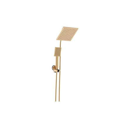 Glacier Bay Modern 1-Spray 7.9 in. Dual Tub Wall Mount Fixed and Handheld Shower Heads 1.8 GPM in Matte Gold HD58302-174405