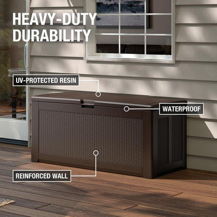 Rubbermaid 134 Gal. XL Resin Deck Box, Dark Walnut (2119055)