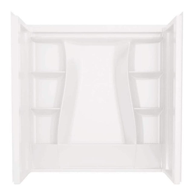 Delta Classic 500 60 in. W x 61.25 in. H x 30 in. D 3-Piece Direct-to-Stud Alcove Bathtub/Shower Surrounds in High Gloss White B23205-6030-WH