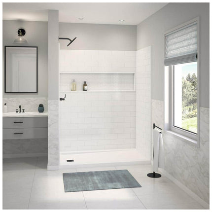 Bootz Industries NexTile 60 in. W x 30 in. D x 74 in. H Four-Piece Direct-to-Stud Composite Alcove Subway Tile Shower Wall Kit in White Z041-6000-00