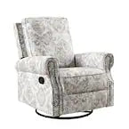 Anastasia Beige Polyester Swivel Glider Manual Rocker Recliner