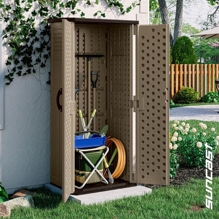 Suncast 2 ft. 8.25 in. x 2 ft. 1.5 in. x 6 ft. Resin Vertical Storage Shed, BMS2000