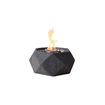 Solo Stove Geo 10.5 in Indoor/Outdoor Concrete Tabletop Fire Bowl in Graphite
