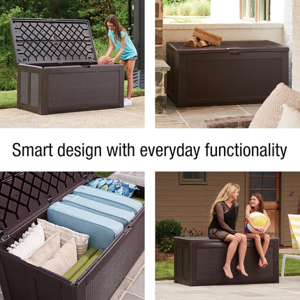 Rubbermaid 134 Gal. XL Resin Deck Box, Dark Walnut (2119055)