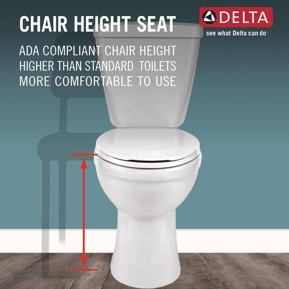 Delta Foundations 2-piece 1.1 GPF/1.6 GPF Dual Flush Elongated Toilet in White