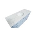 60" Single Bathroom Vanity with Powder Blue Cabinet and Engineered White Top