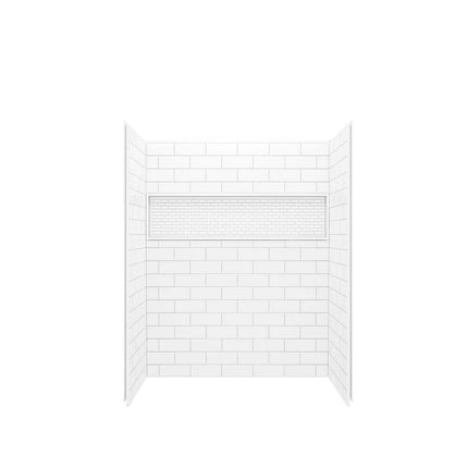 Bootz Industries NexTile 60 in. W x 30 in. D x 74 in. H Four-Piece Direct-to-Stud Composite Alcove Subway Tile Shower Wall Kit in White Z041-6000-00
