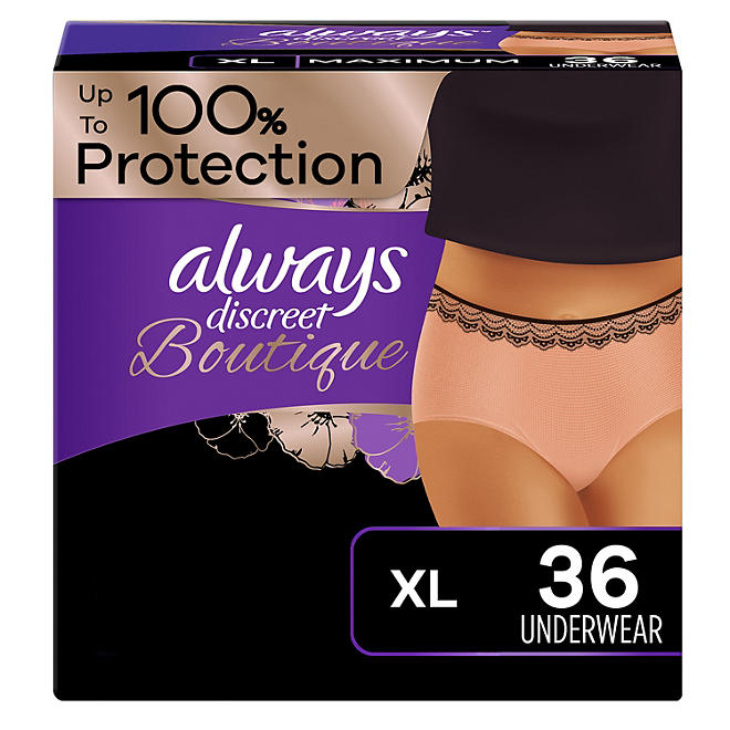 Always Discreet Boutique Incontinence Underwear, Maximum - (XL)