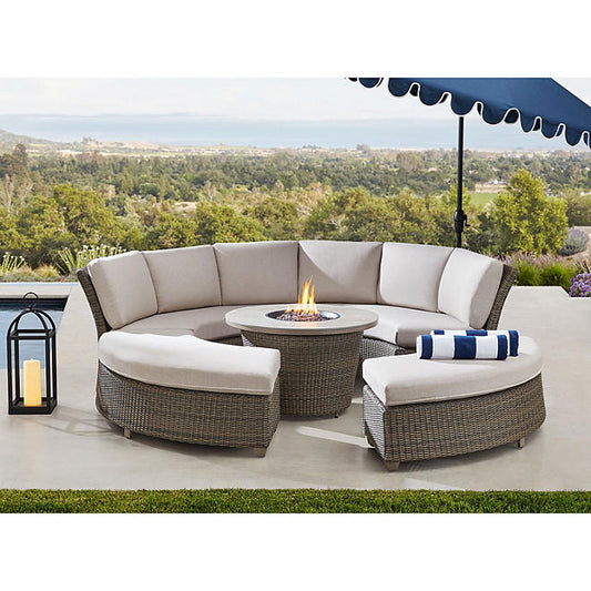 Member's Mark Hampton 5-Piece Sectional Seating Set with Fire Pit