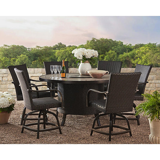 Member's Mark Heritage 7-Piece Round Balcony Fire Dining Set