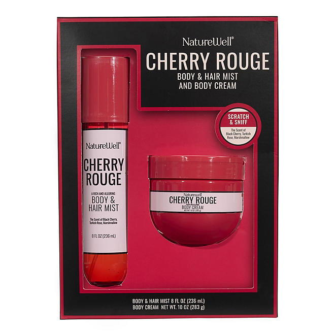 NatureWell Cherry Rouge Body Mist and Cream Duo