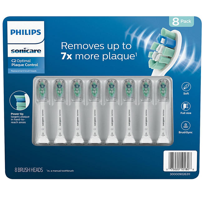 Philips Sonicare Optimal Plaque Control Replacement Brush Heads, 8 ct.