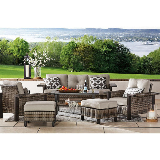 Member's Mark Manchester 6-Piece Patio Deep Seating Set with Sunbrella Fabric