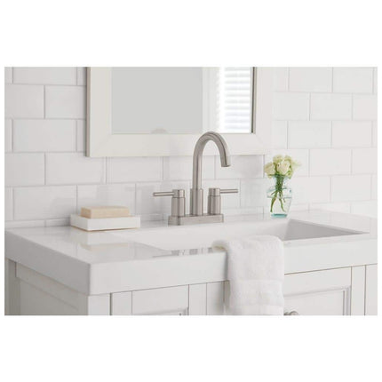 Glacier Bay Dorind 4 in. Centerset 2-Handle High-Arc Bathroom Faucet in Brushed Nickel HD67110W-6004