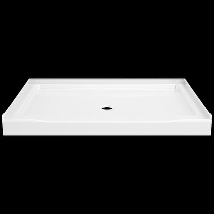 Delta Classic 500 48 in. L x 34 in. W Alcove Shower Pan Base with Center Drain in High Gloss White B12135-4834-WH