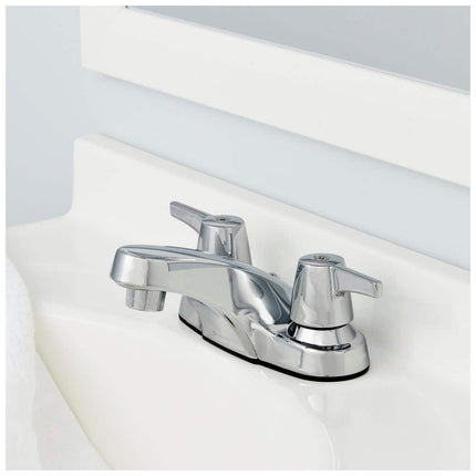 Glacier Bay Aragon 4 in. Centerset 2-Handle Low-Arc Bathroom Faucet without Pop-Up Drain in Chrome HD67090W-5501