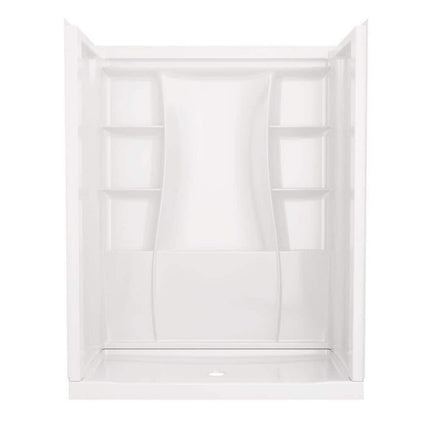 Delta Classic 500 32 in. L x 60 in. W x 72 in. H 4-Piece Alcove Shower Kit with Shower Wall and Shower Pan in High Gloss White BVS2-C5153-WH