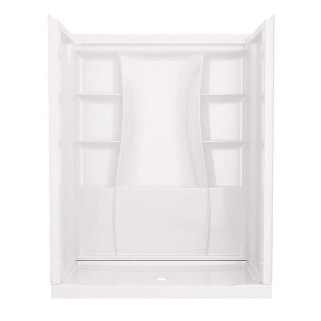 Delta Classic 500 32 in. L x 60 in. W x 72 in. H 4-Piece Alcove Shower Kit with Shower Wall and Shower Pan in High Gloss White BVS2-C5153-WH