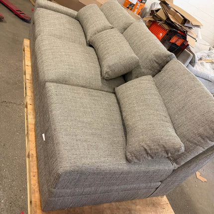 Modern Grey Textured 3-Cushion Sofa