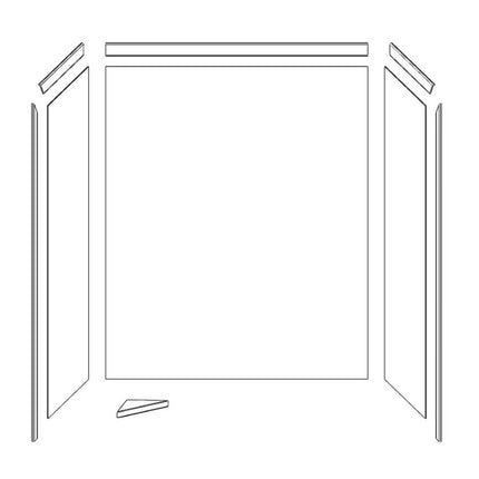 FlexStone Royale 36 in. x 60 in. x 80 in. 11-Piece Easy Up Adhesive Alcove Bathtub/Shower Wall Surround in Calypso