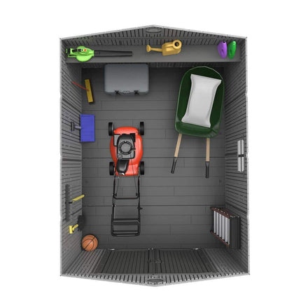 Lifetime 8 ft. W x 10 ft. D Rough Cut Gray Resin Outdoor Storage Shed, 60356