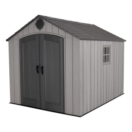 Lifetime 8 ft. W x 10 ft. D Rough Cut Gray Resin Outdoor Storage Shed, 60356
