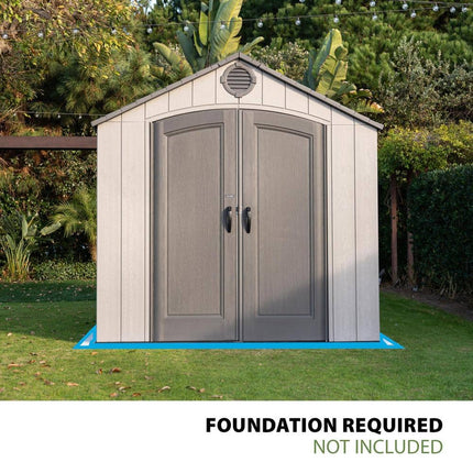 Lifetime 8 ft. W x 10 ft. D Rough Cut Gray Resin Outdoor Storage Shed, 60356