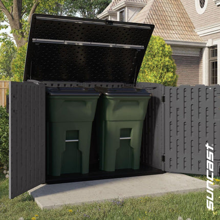 Suncast Stow-Away 4 ft. W x 6 ft. D Plastic Resin Horizontal Storage Shed, 22 sq. ft., in Peppercorn Gray, BMS4781D