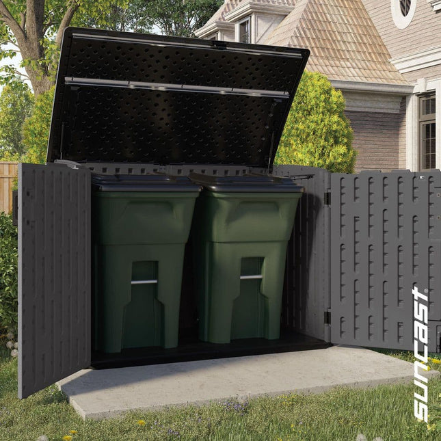 Suncast Stow-Away 4 ft. W x 6 ft. D Plastic Resin Horizontal Storage Shed, 22 sq. ft., in Peppercorn Gray, BMS4781D