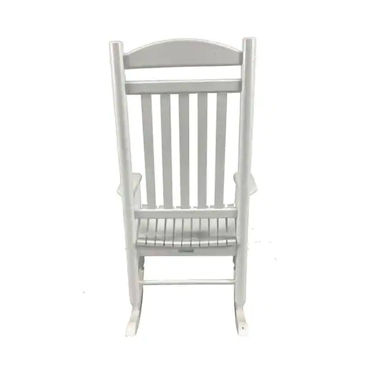 Hampton Bay Patio White Wood Outdoor Rocking Chair