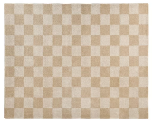 Harley Cream 6 ft. 7 in. x 9 ft. Checkered Area Rug
