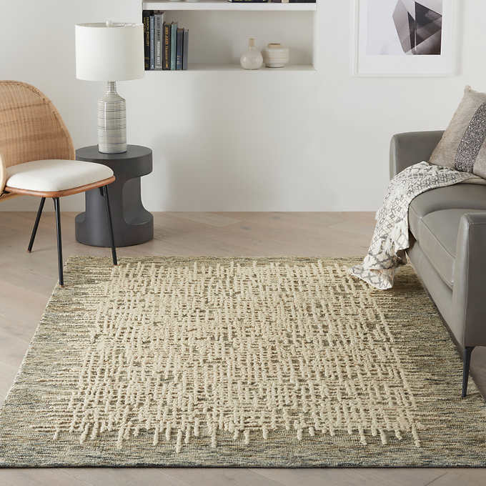 7 ft. 9 in. x 9 ft. 9 in. - Nourison Colorado Wool Rugs, Boulder - Ivory