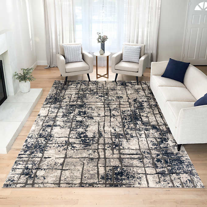 7 ft. 10 in. x 10 ft. - Karma Rug Collection, Keon Blue