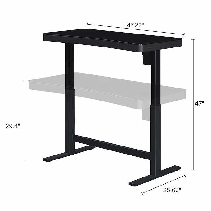 Tresanti 47" Adjustable Height Desk - BLACK