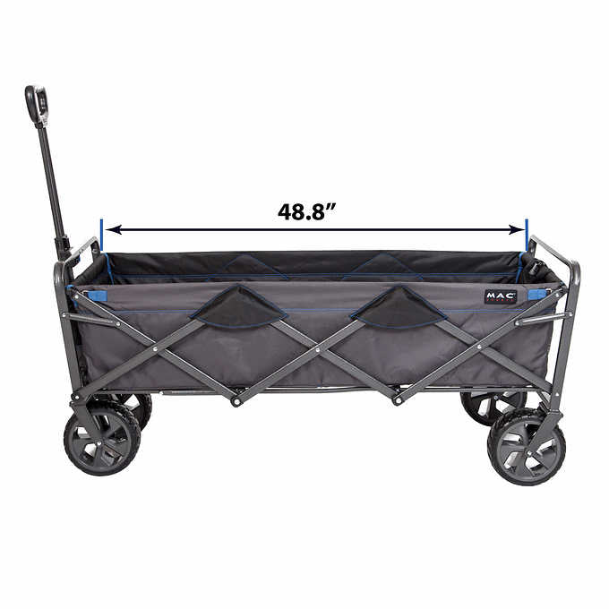 52.7'' x 21.6'' x 22.7''  - Mac Sports Deluxe Extended Folding Wagon with Brakes