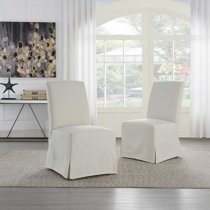 29.5” L x 22” W x 40.9” - Clare Slipcover Dining Chair CREAM, 2-pack