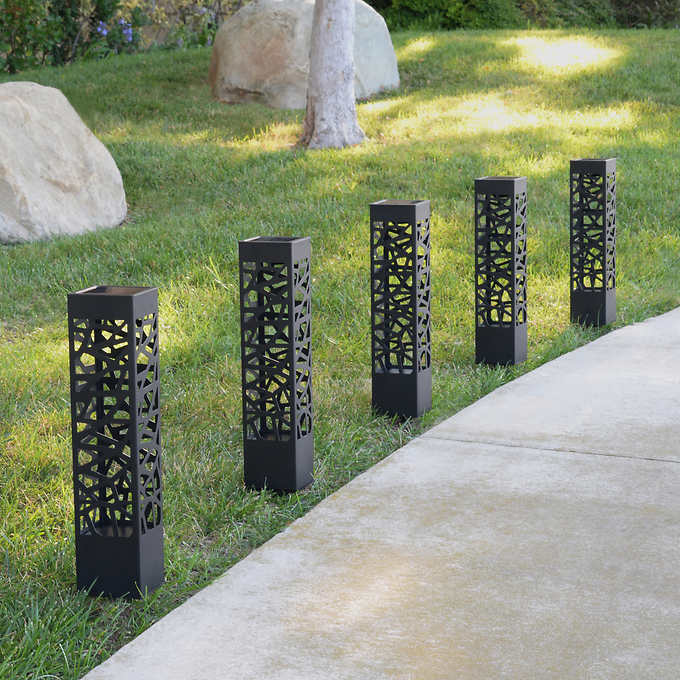 Tommy Bahama Square Solar Bollard Lights – 20 Lumen, 5-pack