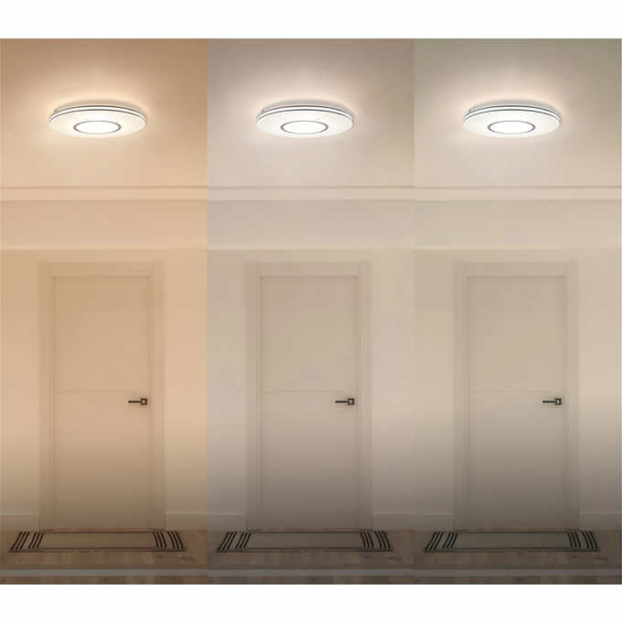13.03 in. x 13.03 in. x 2.24 in - Artika Horizon 13" LED Flush Mount with Adjustable Color Temperature