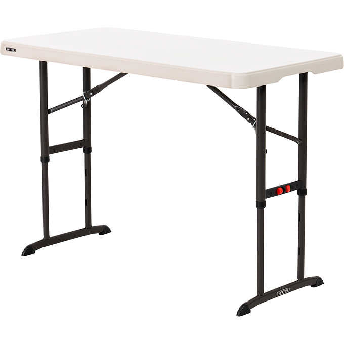 48"W x 24"D x 24-34"H - Lifetime Adjustable Height Table, Almond